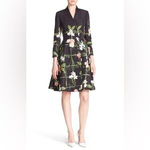 RARE Ted Baker 'Giova' Floral Print Fit & Flare Coat Size 0